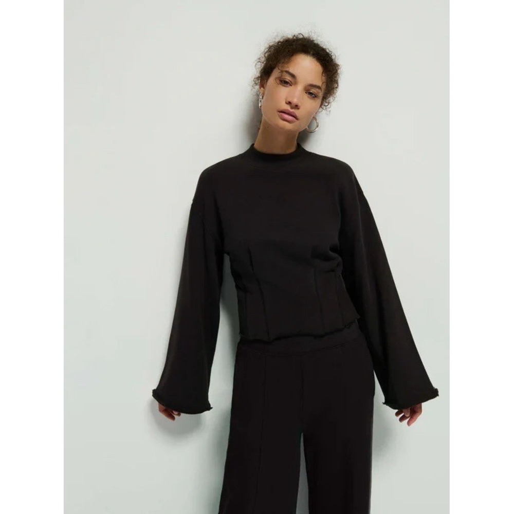 NWT Nation LTD Rocky Sweatshirt Jet Black Women's Size Large